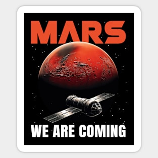 Mars Mission Red Planet Spaceship Galaxy Sticker